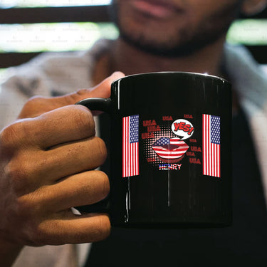 Personalized Dog Gift Idea - America Let's Say Yes For Dog Lovers - Black Mug